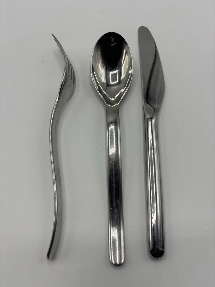 Juego de cuchara, cuchillo y tenedor de plata Christofle Francia vajilla cubiertos L 10,2 pulgadas Foto 4 de 4