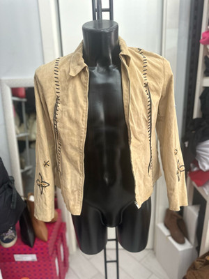Conbipel Echtlederjacke Damen Woman Gr.42 beige LLV1428