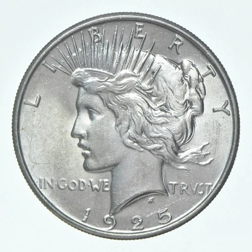 (1) AU 1925 (P) Peace Silver Dollar 90% - Almost Unc -Dripping with Luster *4491