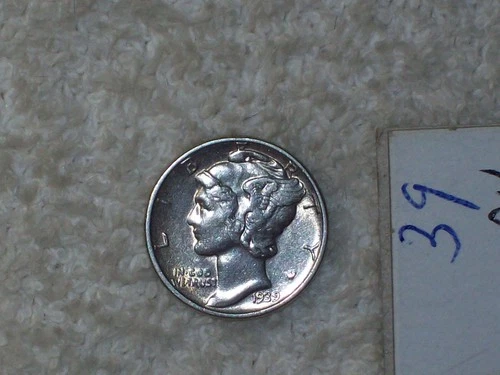 1939 MERCURY DIME ABOUT UNCIRCULATED