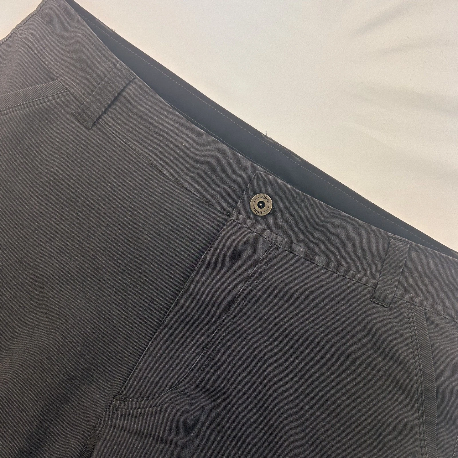 Kuhl Shift Amphibia Men Solid Grey Flat Front Hiking Shorts 36 NWoT