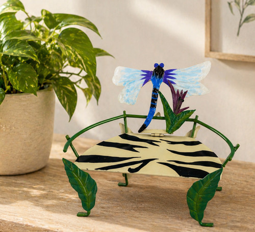 Vintage Metal Plant Stand Doll Art Bench Butterfly Chair 10x9 90s Y2K Style READ
