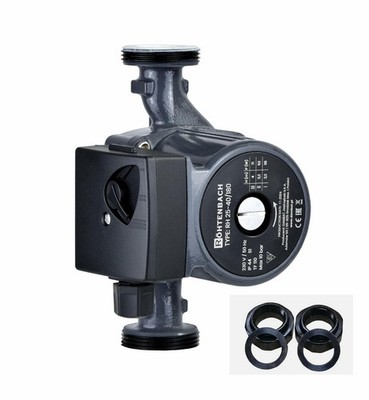Umwälzpumpe RH 25-40/180 Warmwasserpumpe Zirkulationspump + Pumpenverschraubung