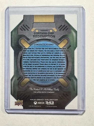 2023 Upper Deck Halo Legacy Collection Cortana Chip Unused Redemption Card SSP - Picture 2 of 2