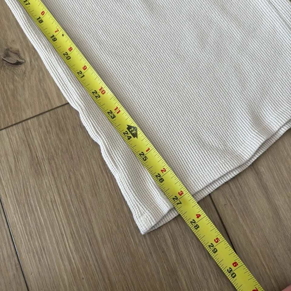 Pantalones de salón para mujer Gilly Hicks beige tejido gofre cordón pierna ancha talla M Foto 3 de 4