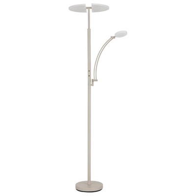 GLOBO TIRANA LED-Fluter mit Lesearm Touchdimmer Beige Metall B 80 x H 183 cm