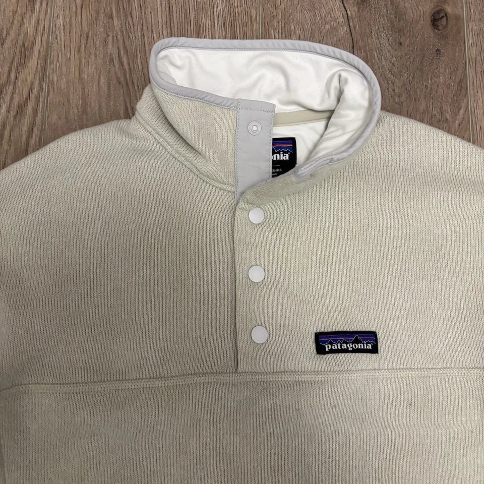 Patagonia Jacket Womens M Ivory Better Sweater Marsupial Pullover Pile Fleece - Image 2 of 4
