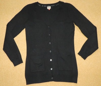 ONLY Blue Behaviour_längerer Cardigan_Strickjacke_Gr. M_38-40_schwarz_Baumwolle