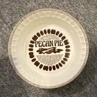 Jeannette Vintage Pecan Pie Recipe Milk Glass Pie Dish 9in Round White/Brown
