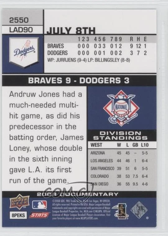 2008 Upper Deck Documentary Gold Takashi Saito #2550 - Image 2 of 2