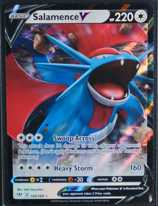 Salamence V Holo Ultra Rare #143/189 SWSH03: Darkness Ablaze NM