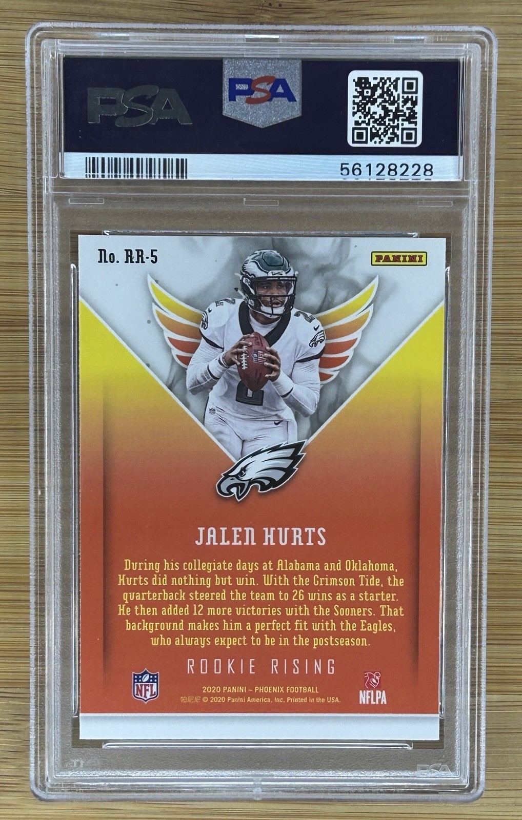 PSA 10 🔥 2020 Panini Phoenix - Rookie Rising Jalen Hurts #RR-5 (RC) Eagles view 2