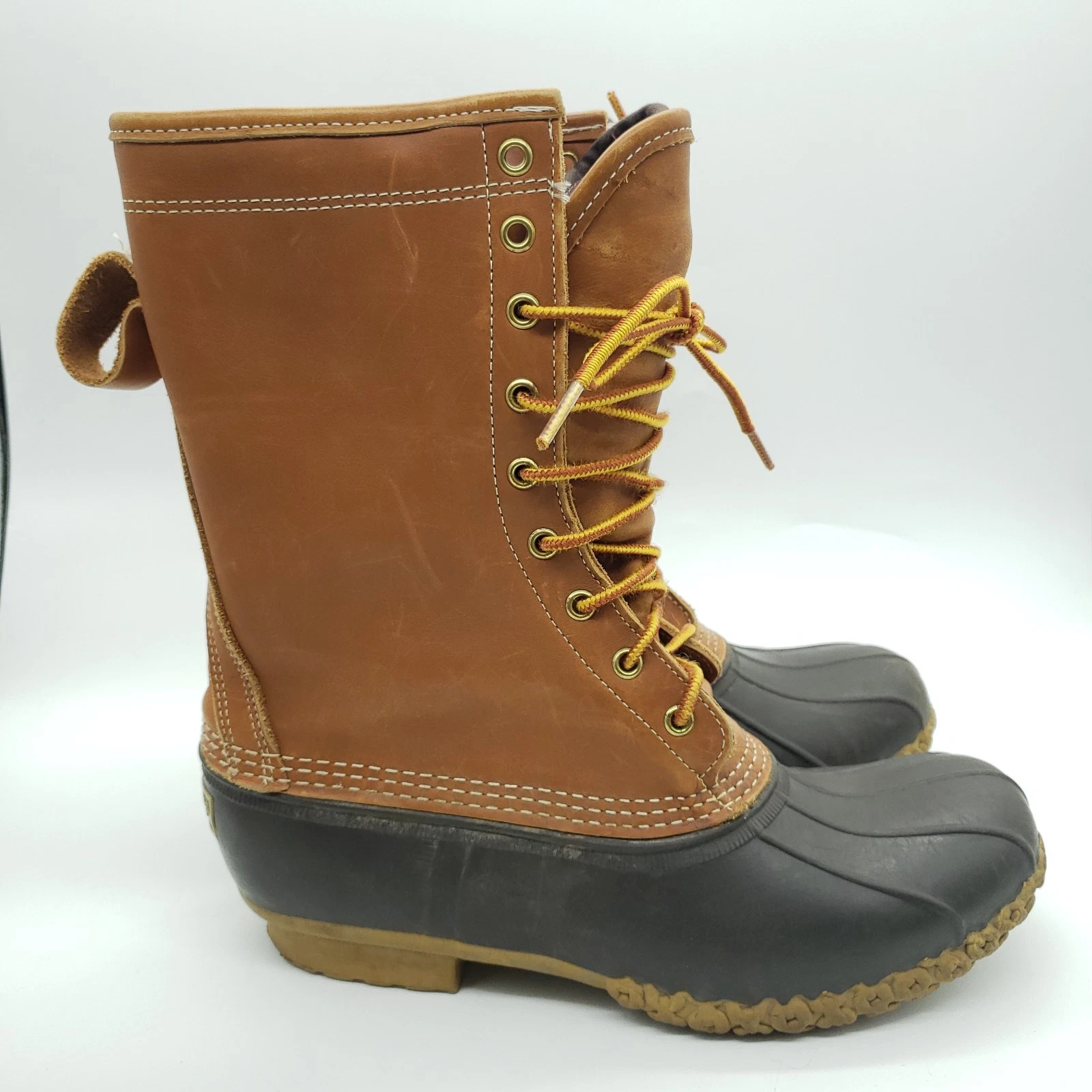 LL Bean 11'' Bean Boots GORE-TEX Mens Size 8 Hunting Duck Boots Brown Lined