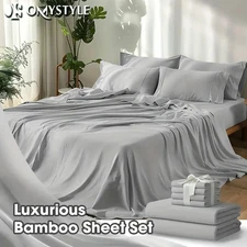 Premium 6-Piece Bamboo Sheet Set, Deep Pockets, 2000TC Premium Sheet Set