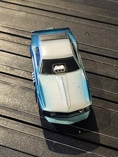 1971 TYCO PRO US 8831 FORD MUSTANG TRICK GREEN SILVER SLOT CAR
