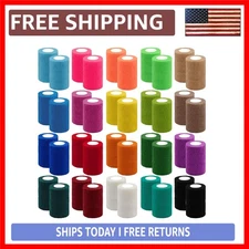Luxe 40 Rolls Self-Adherent Wrap -  3 Inch Stretch Bandages in 20 Vibrant Col...