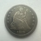 1876 Seated Liberty Quarter 25C 🔥Centennial 90% Silver Authentic US Coin (Q703)