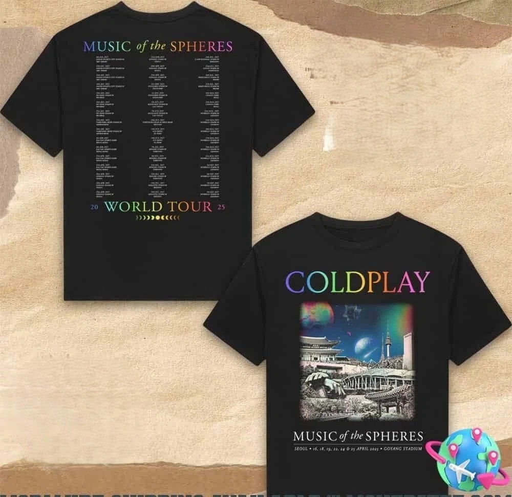 美品 COLDPLAY MUSIC OF THE SPHERESライブ Tシャツ Coldplay Madison Wisconsin Music Of The Spheres 2025 Tour