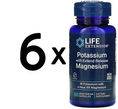 6 x Life Extension Potassium with Extend-Release Magnesium - 60 (249,86 EUR/kg)