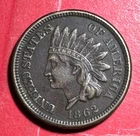 1862 US Copper Nickel Indian Head Cent! XF! Civil War Days! Old US Coin!