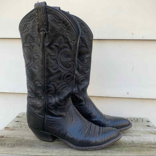 Vintage Larry Mahan black caiman 