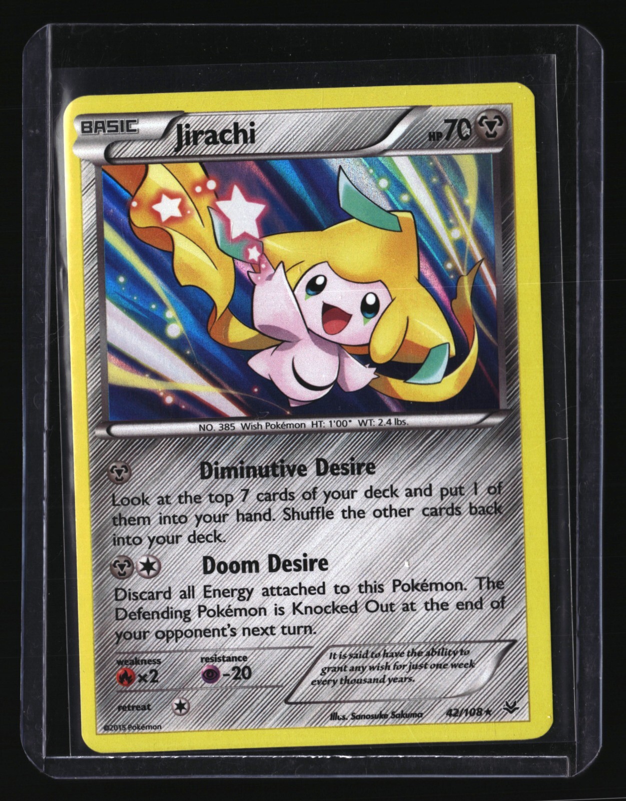 Pokemon JIRACHI 42/108 (Holo Rare) Roaring Skies - NM/Near Mint
