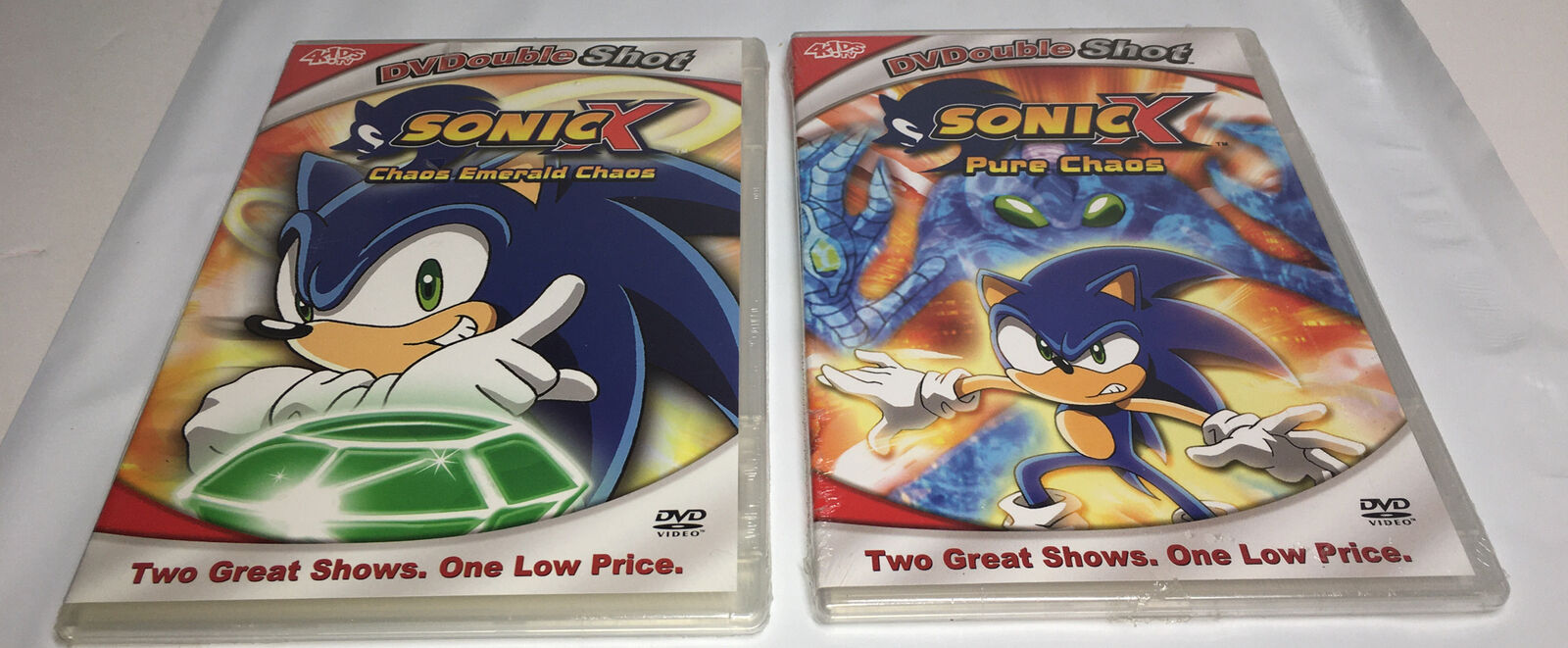 Lot of 2 Sonic X: Pure Chaos Emerald Chaos DVD Slim Cases