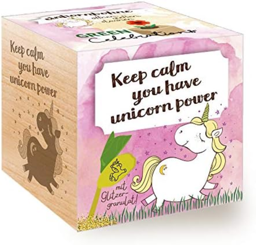 Feel Green 296725 - Cubo di Legno con Incisione Laser Keep Calm, You Have Unicor