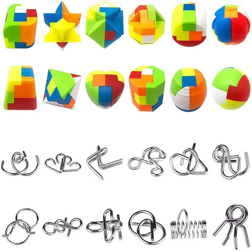 24 Pcs Family Brain Challenge Games Toys Xmas Gifts for Boys Girls Teens Adults - Picture 9 of 9