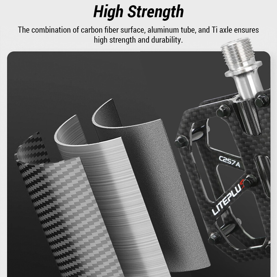 Flat Pedals Road Bike Pedals Lightweight Carbon Ti Axle Folding Y4Y1 eBay