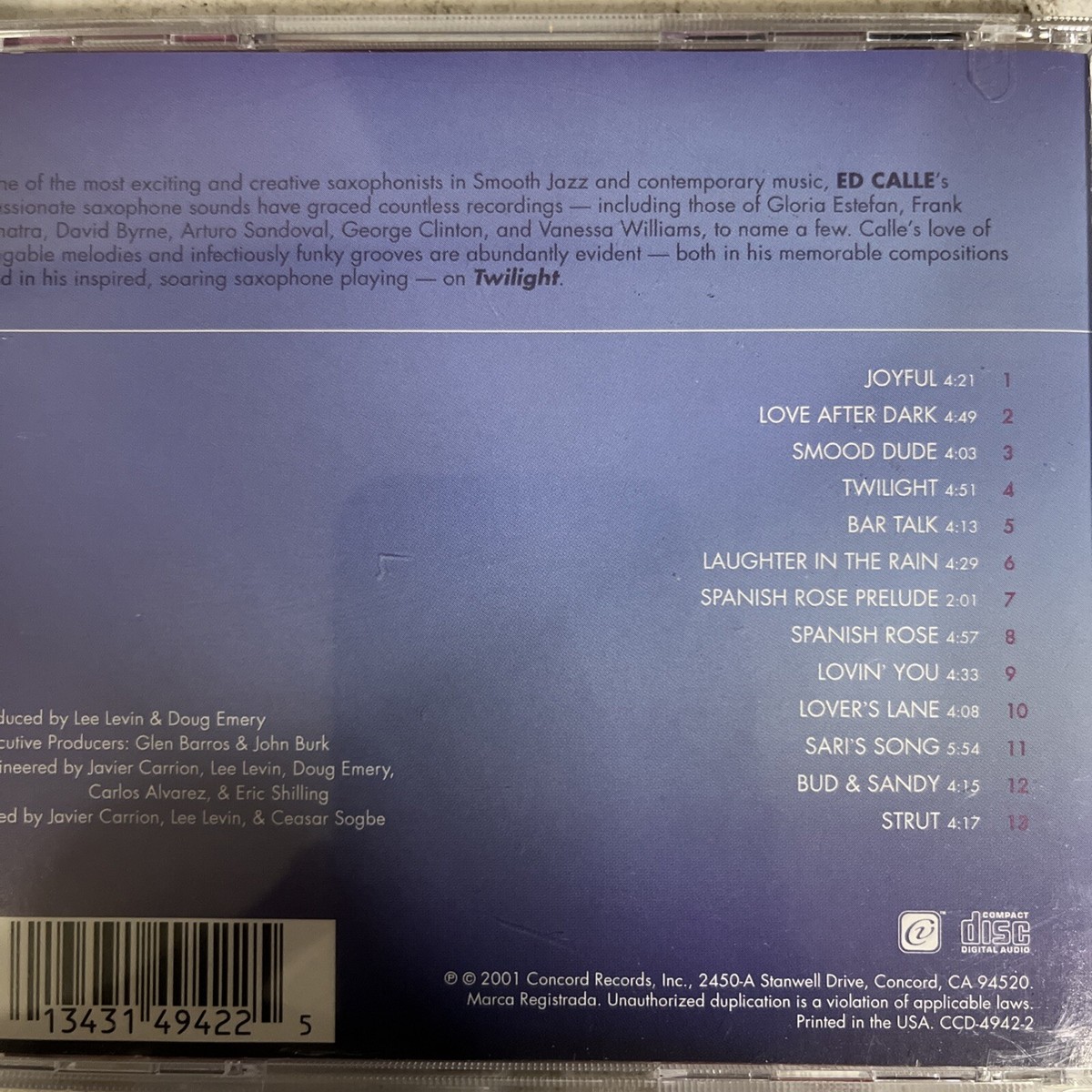Twilight by Ed Calle (CD, Mar-2001, Concord Jazz) for sale online