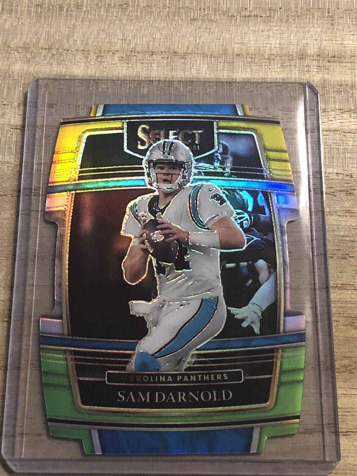 2021 Select - SAM DARNOLD - Green & Yellow Prizm Die-Cut - Panthers #7