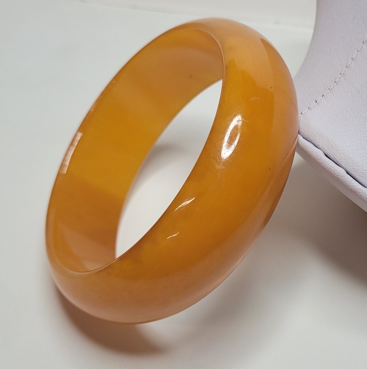 Bracelet Manchette Vintage En Ambre - Jonc Style Rétro - Taille Ajustable Sans Fermoir - Occasion