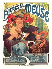 7506.Decoration Poster.Home Room interior art design.French Muse of beer.Nouveau