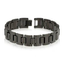 16 mm BLACK Biker Tungsten Carbide Men's Bracelet  TUC 006 - FREE SHIPPING 