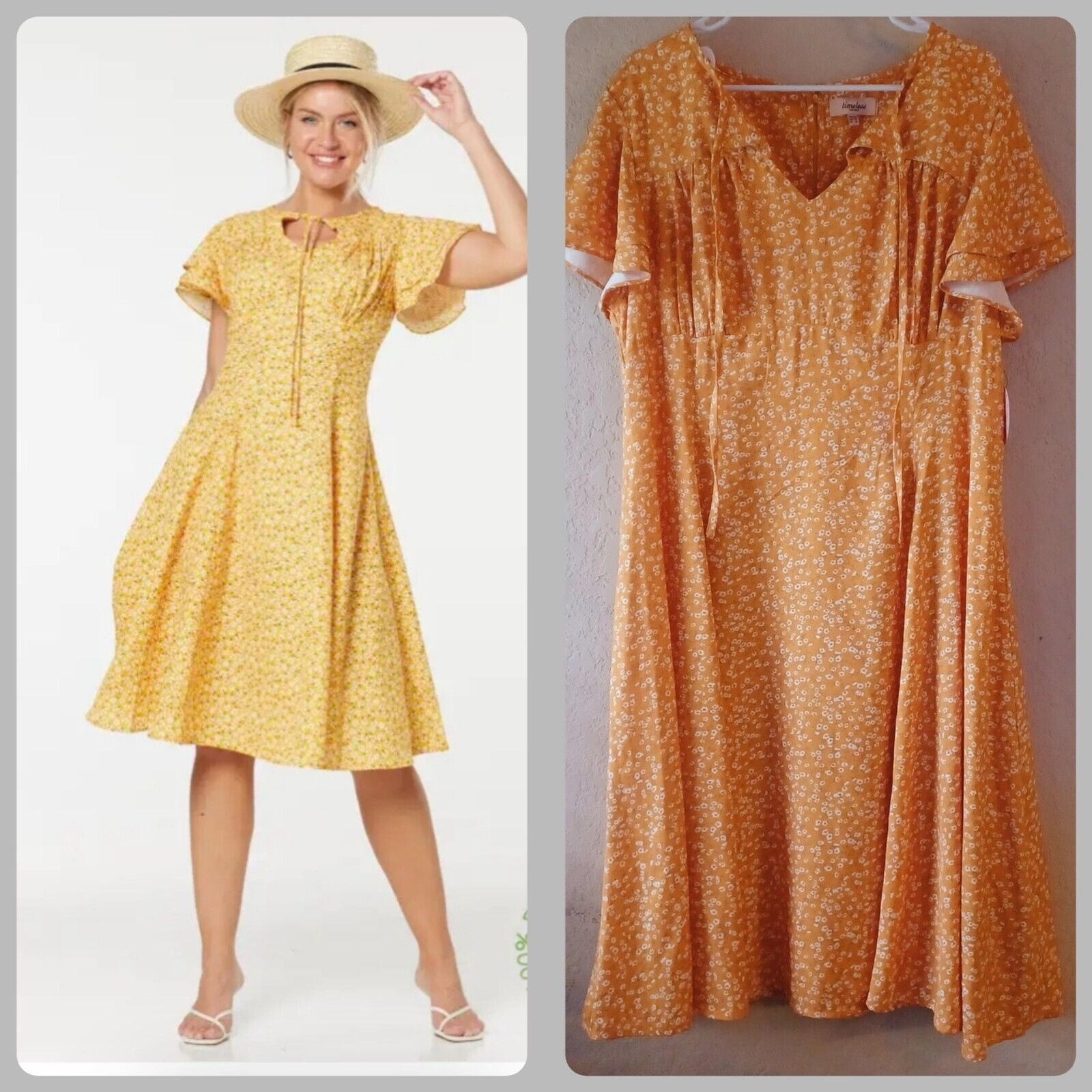 Timeless London Chantria Floral 40s Tea DRESS Rockabilly Pin Up size 18