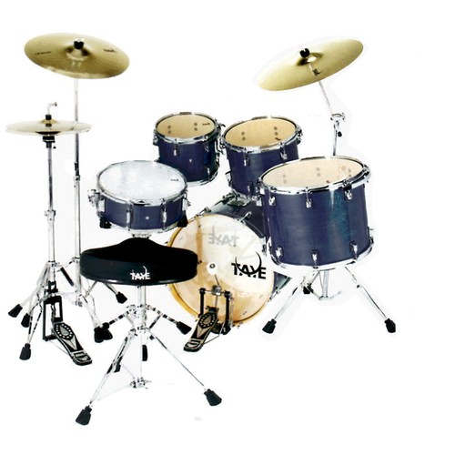 Drum Kit 5 Piece TAYE Pro X Stage 22" Bass Drums + Hardware Set Blue Satin ** - Picture 3 of 6