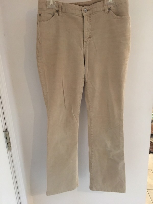 St John's Bay Women's Tan Comfort Waist Corduroy Pants Size 12-NWT