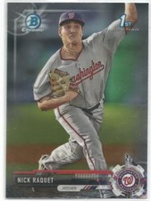 Nick Raquet Washington Nationals 2017 1st Bowman Chrome Draft Baseball