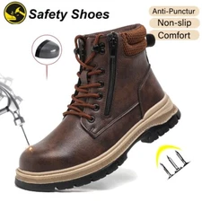 New Men Steel Toe Work Boots Indestructible Shoes Anti-smash Waterproof boots
