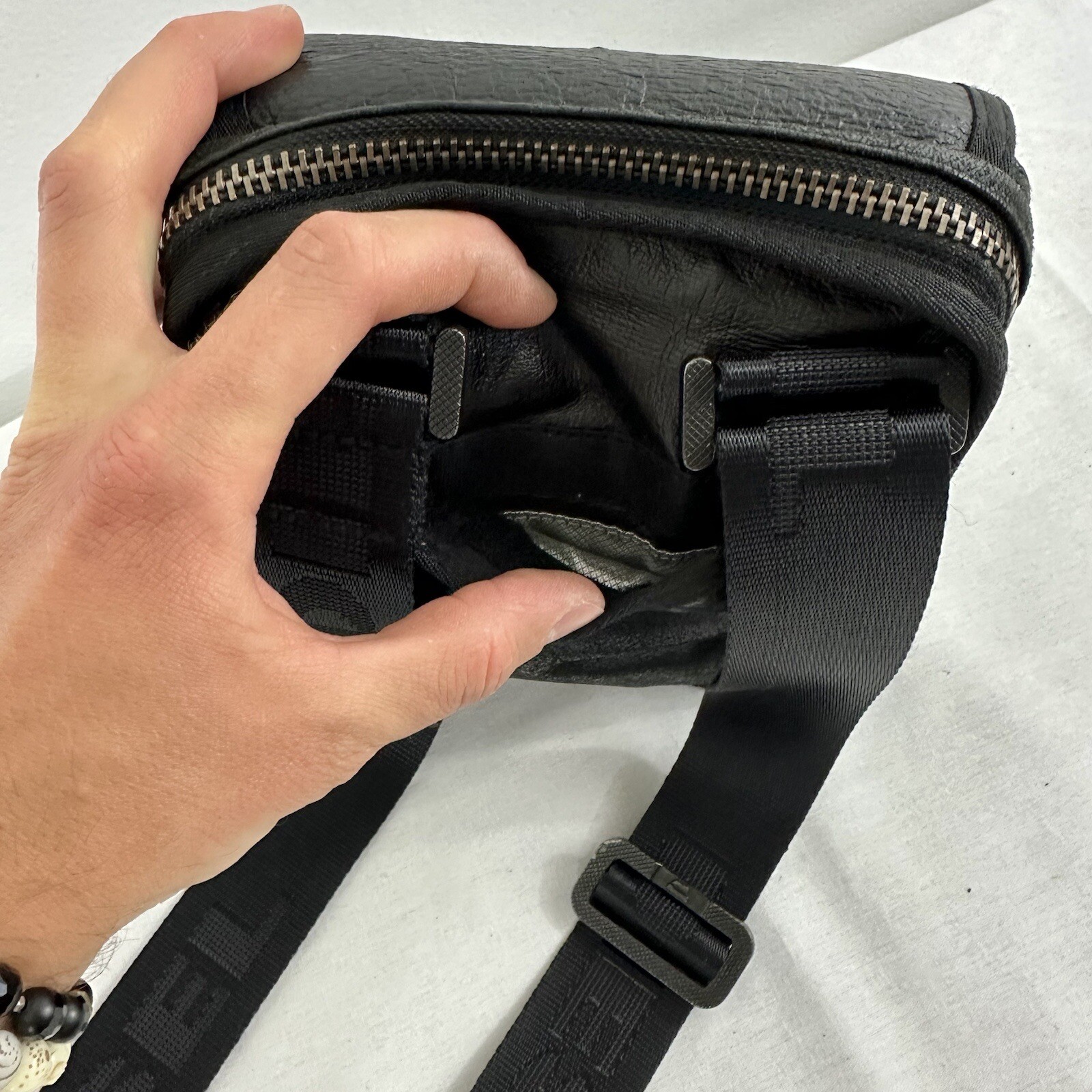 RARE! Leather Y2K Vintage Diesel Messenger Bag Men Cr… Gem