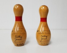 Vintage Mini Bowling pins lot of 2 - about 3.5" tall