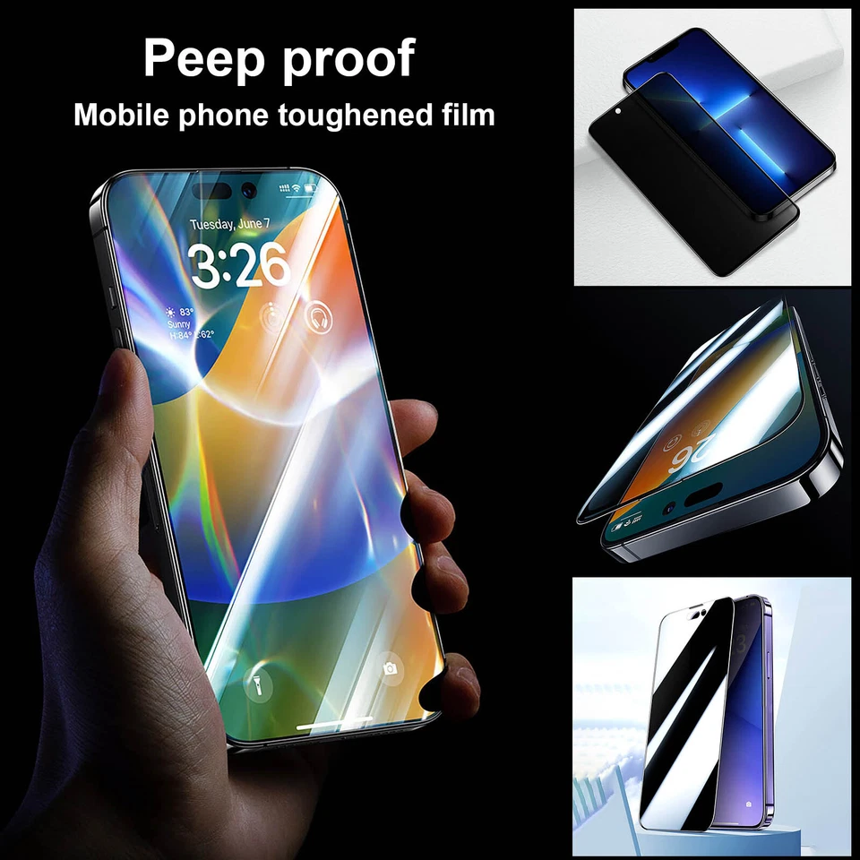 Privacy Tempered Glass for iPhone 17 16 15 14 13 12 11 Pro Max Screen Protector - Image 3 of 4