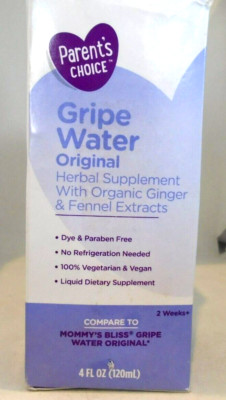 Parent's Choice Gripe Water Original Ginger & Fennel 4 FL OZ EXP 08/2025