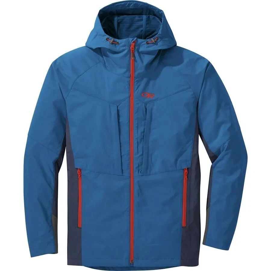 Outdoor Research San Juan Jacket SoftShell Hooded Full Zip Blue Men S EUC