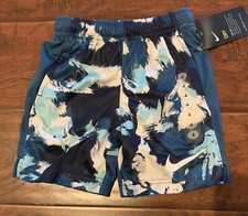 Nike Pull On Athletic Shorts Blue/White Boys Size 4 3-4 Yr Old NWT - 28