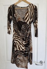 Womens Stella Brown Animal Print Wrap Size UK 10