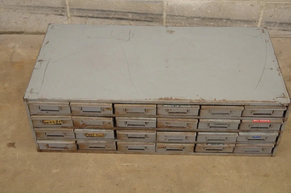 Herramienta de almacenamiento industrial Lyon 24 cajones acero metal piezas gabinete organizador (B) Foto 3 de 4