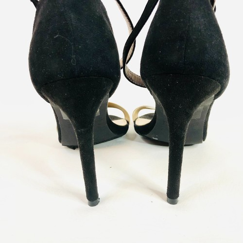 Catherine Malandrino Black & Silver Strappy Stiletto Heels Size 8 (US10) - Picture 9 of 13