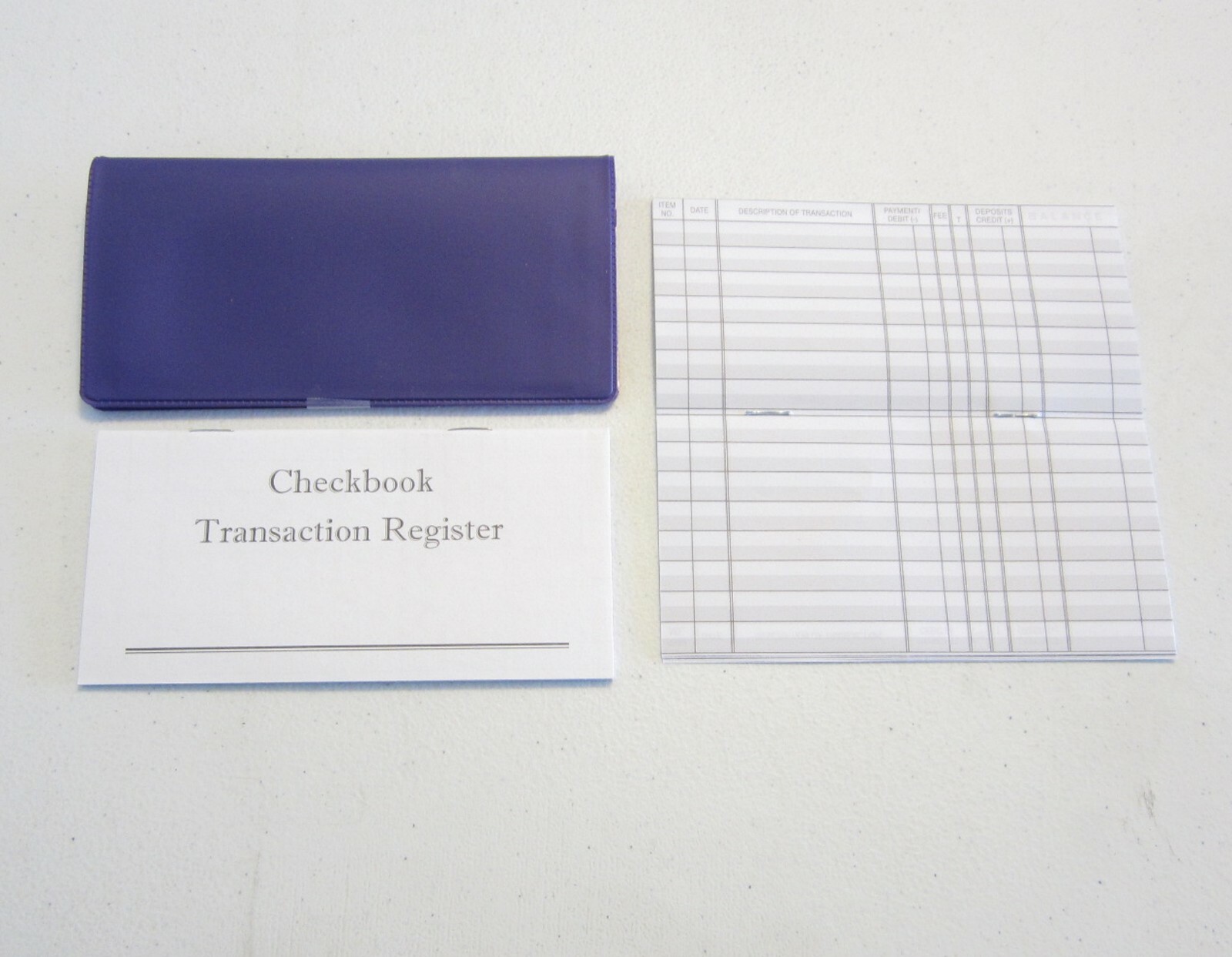 как выглядит 1 NEON PURPLE VINYL CHECK BOOK COVER 25 NEW CHECKBOOK TRANSACTION REGISTERS фото